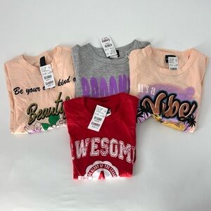 Lot of 4 girls t shirts size 14 short sleeve NEW